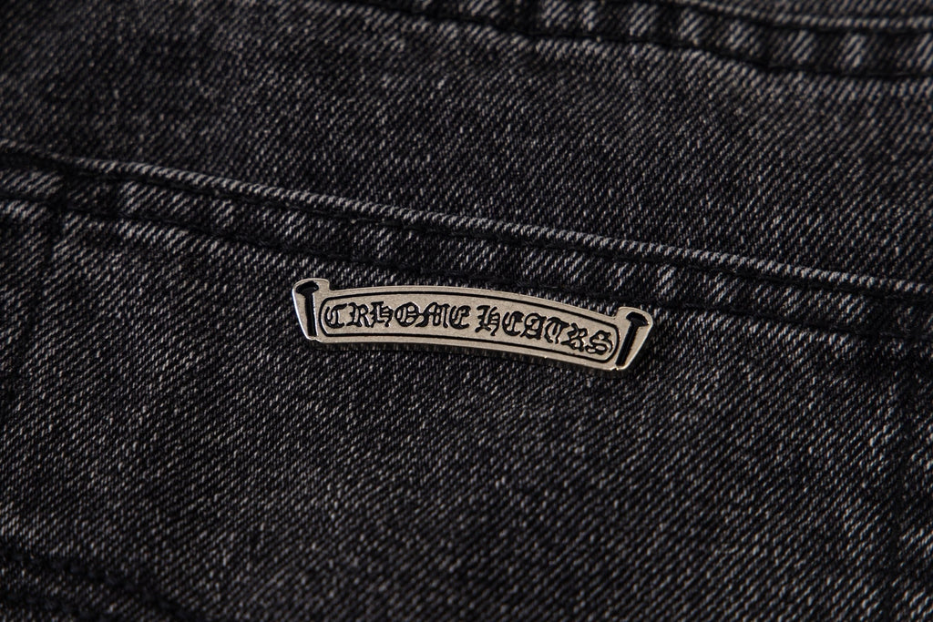 Chrome-Hearts Multi Cross Patch Denim Jeans - Grey Gothic Street Pants 1111