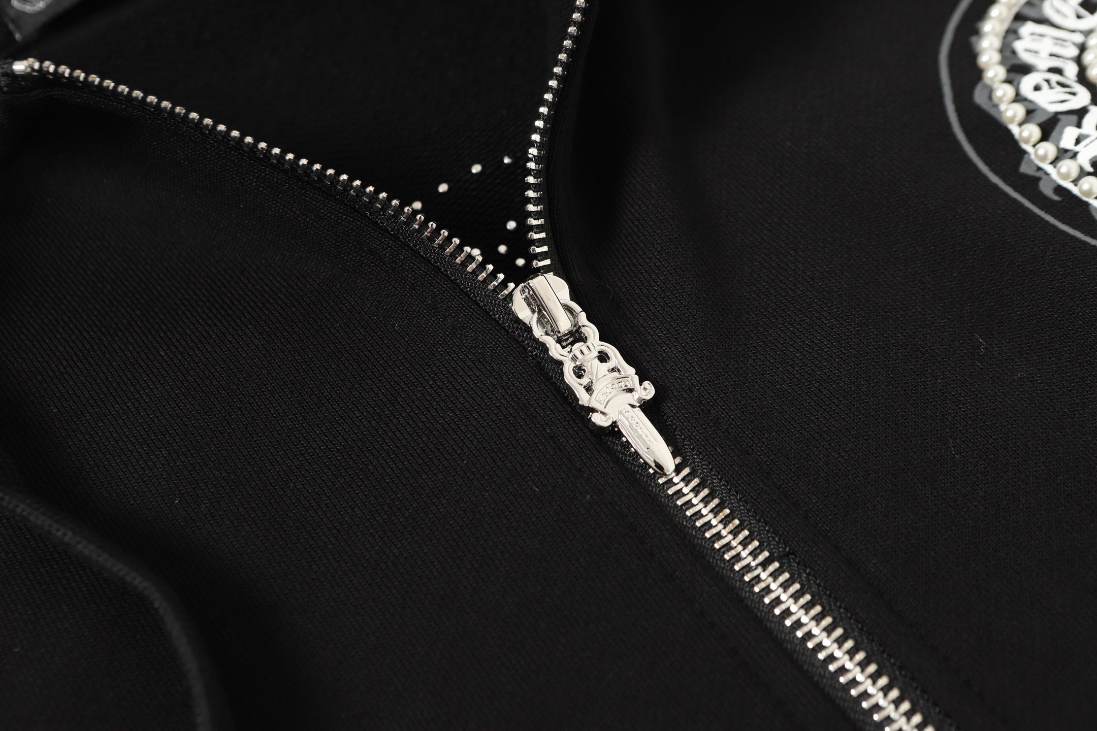 Chrome-Hearts Rhinestone Horseshoe Hoodie - Black Gothic Streetwear Sweatshirt 2601