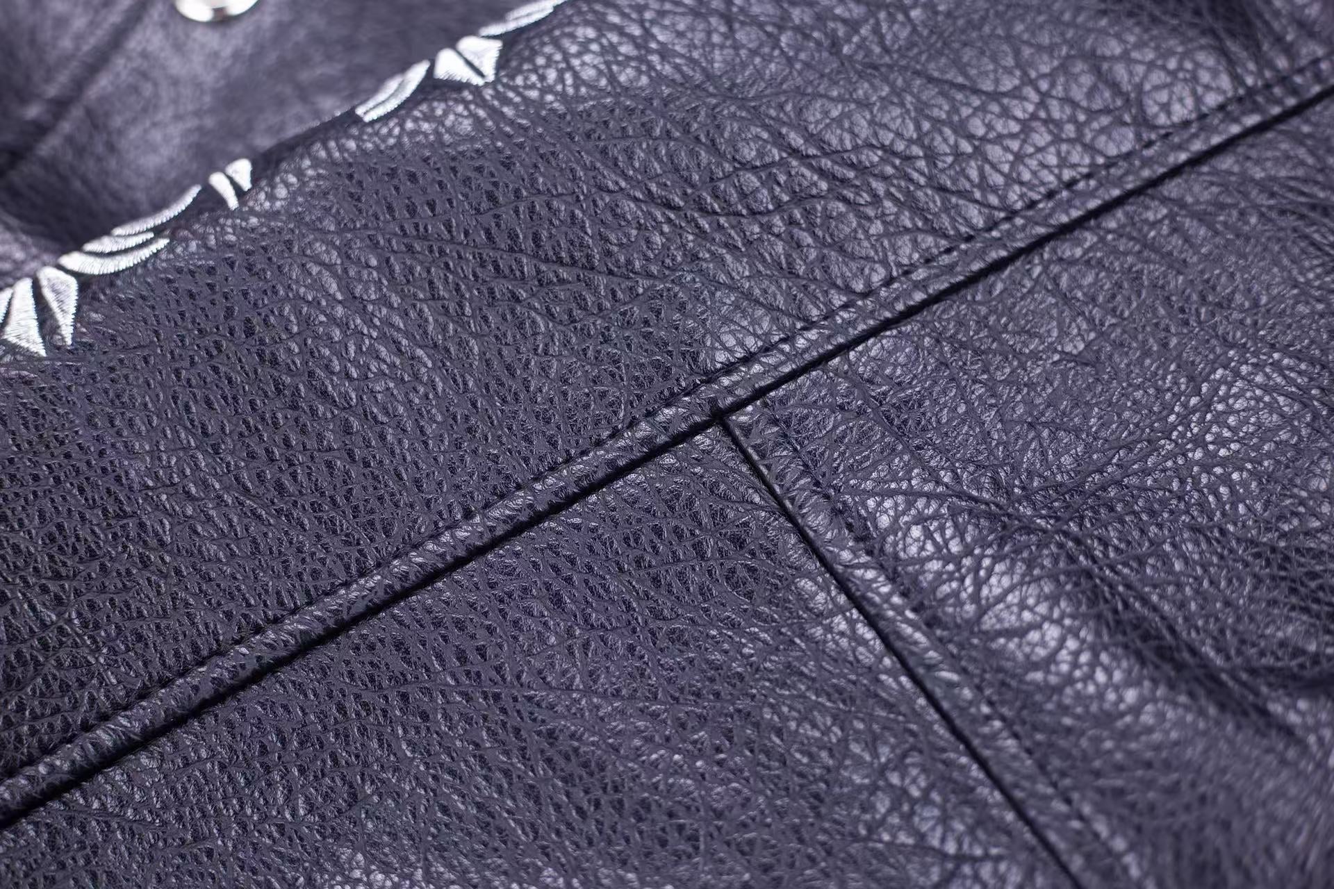 Chrome-Hearts Fleur-de-lis Patch Varsity Jacket - Grey Tie-dye Outerwear A5588