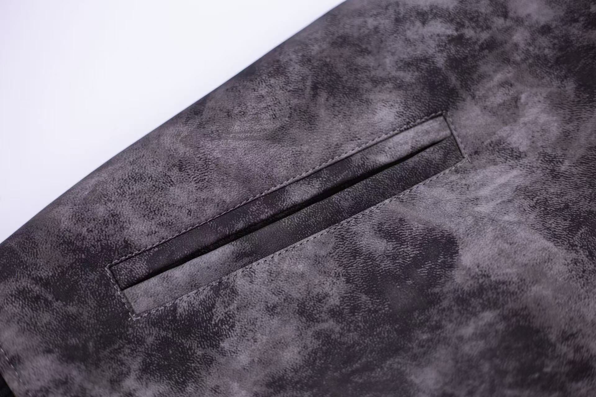 Chrome-Hearts Fleur-de-lis Patch Varsity Jacket - Grey Tie-dye Outerwear A5588