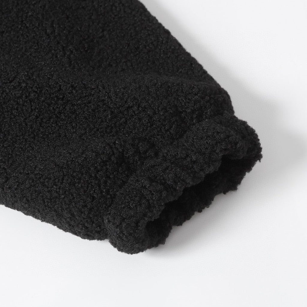 Chrome-Hearts Horseshoe Embroidered Sherpa Jacket - Black Cream Gothic Coat 825