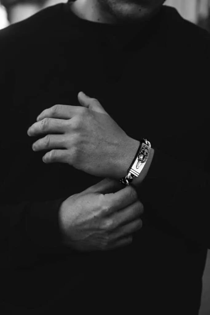 Chrome-Hearts DOUBLE ID FANCY LINK BRACELET -8