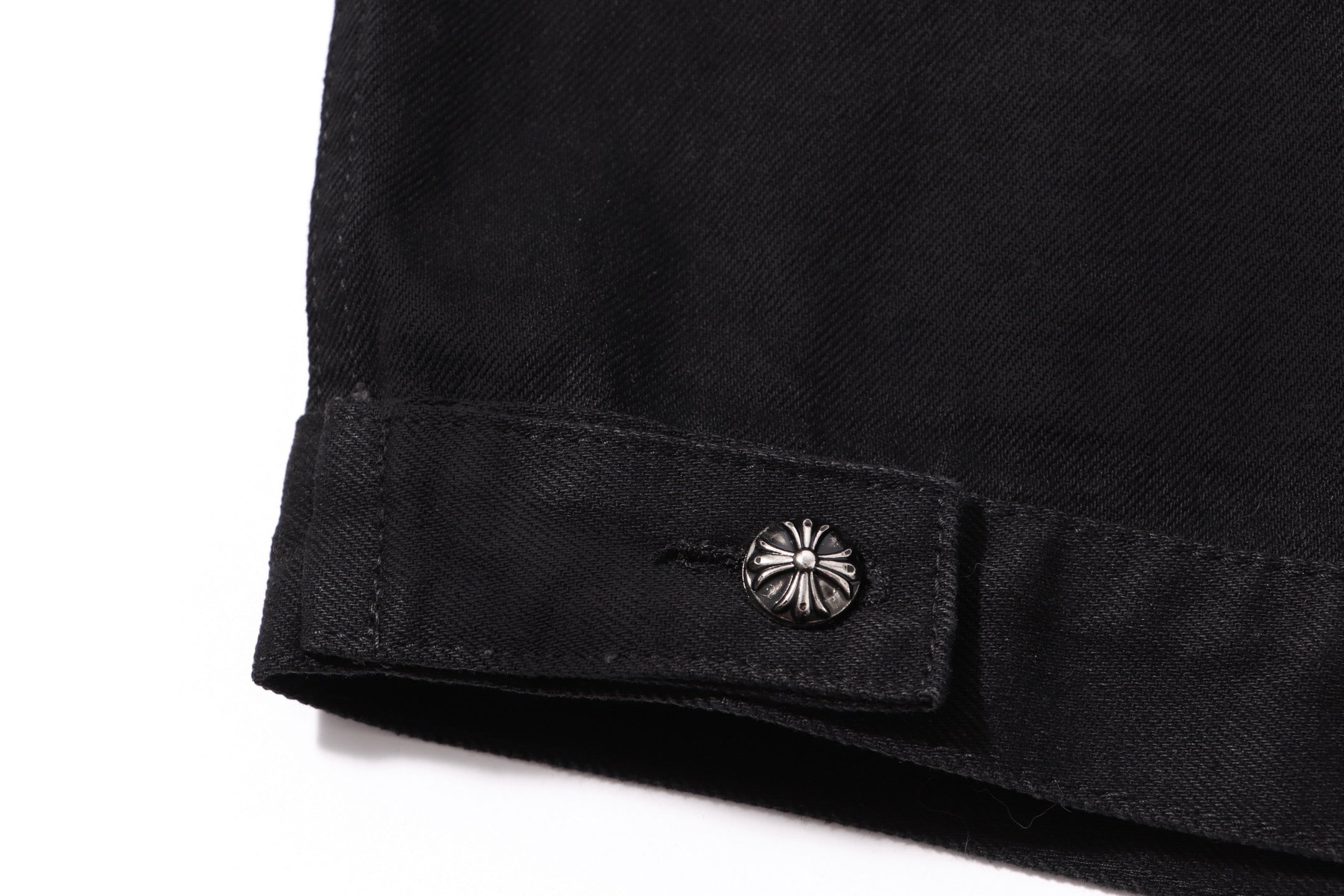 Chrome-Hearts Multi Cross Studded Denim Jacket - Black Gothic Streetwear Coat H49