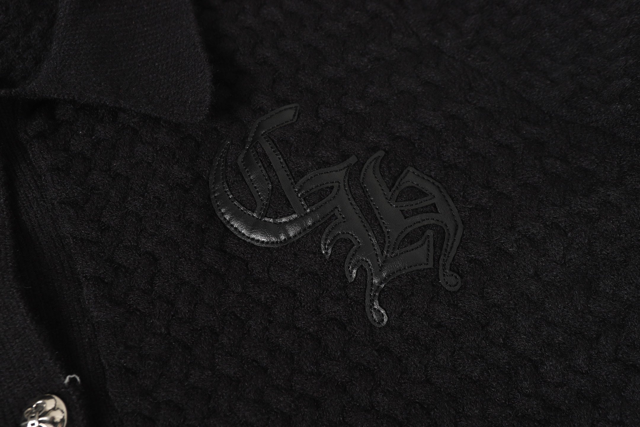 Chrome-Hearts Gothic Cross Knit Cardigan - Black Grey Streetwear Jacket 904