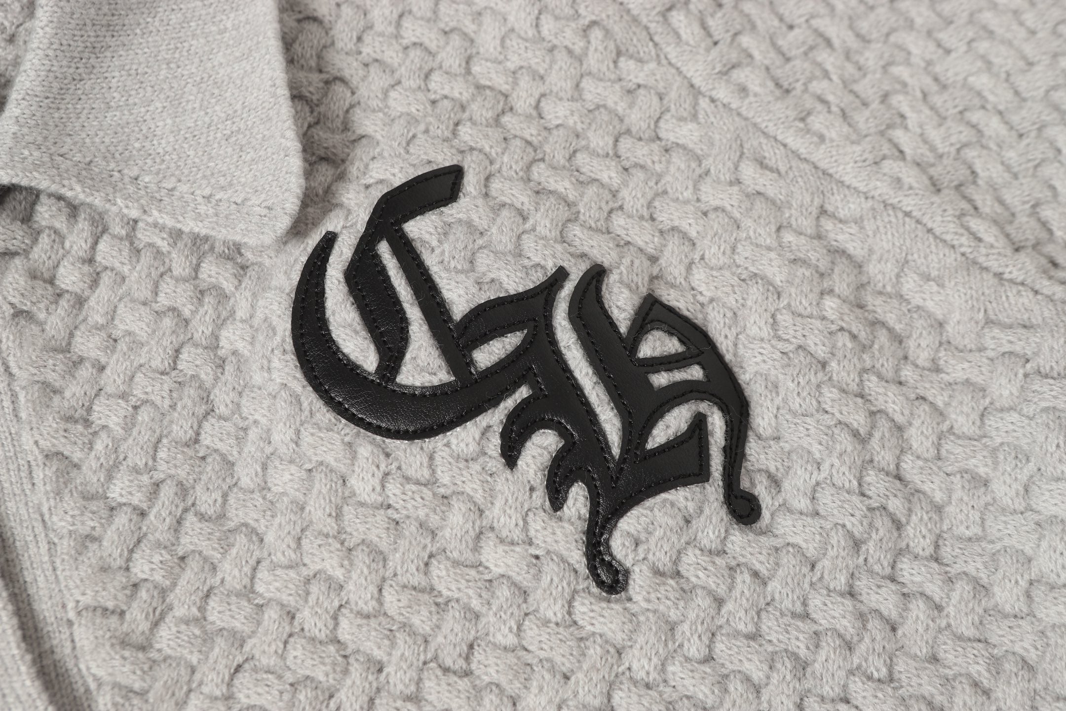 Chrome-Hearts Gothic Cross Knit Cardigan - Black Grey Streetwear Jacket 904