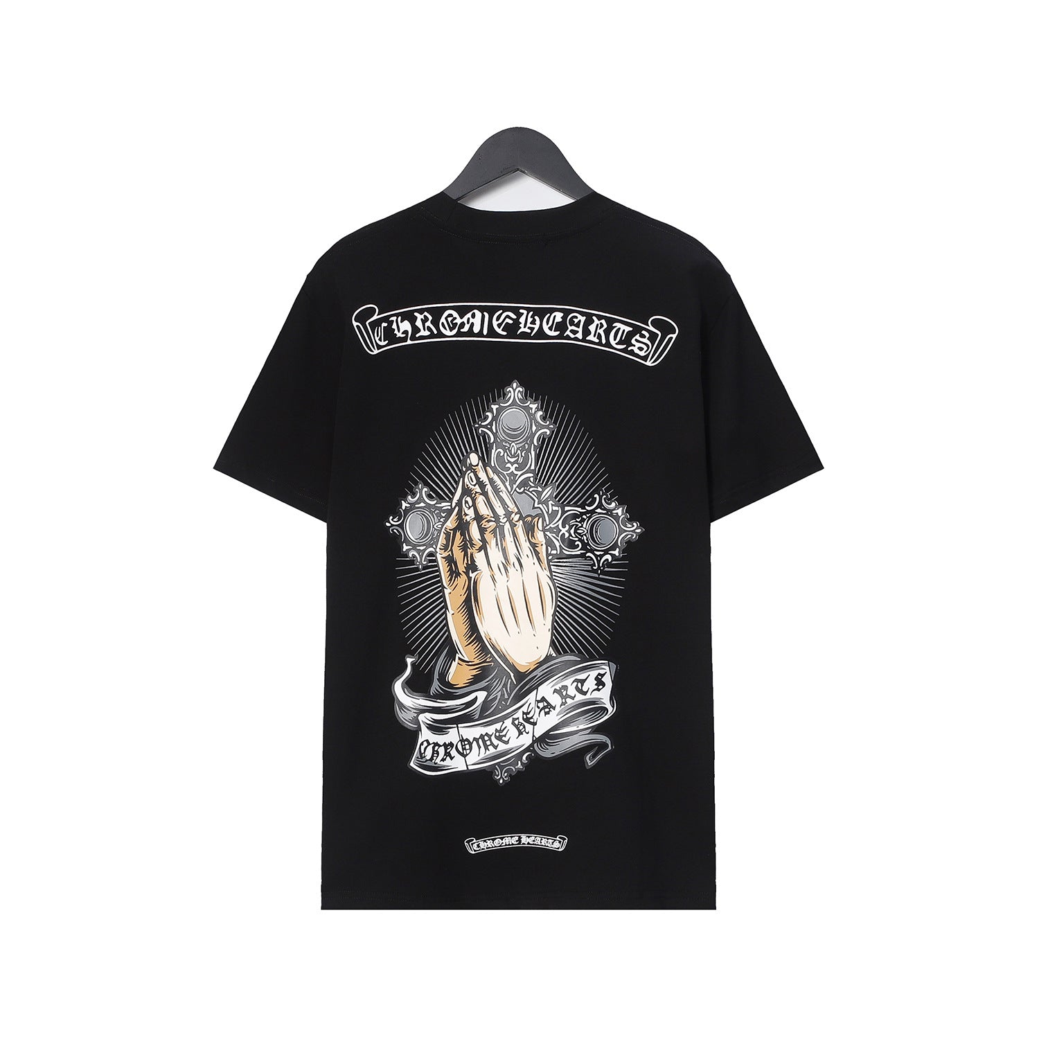 CHH Chrome Heart T Shirts Croix Hands Ribbon Cross