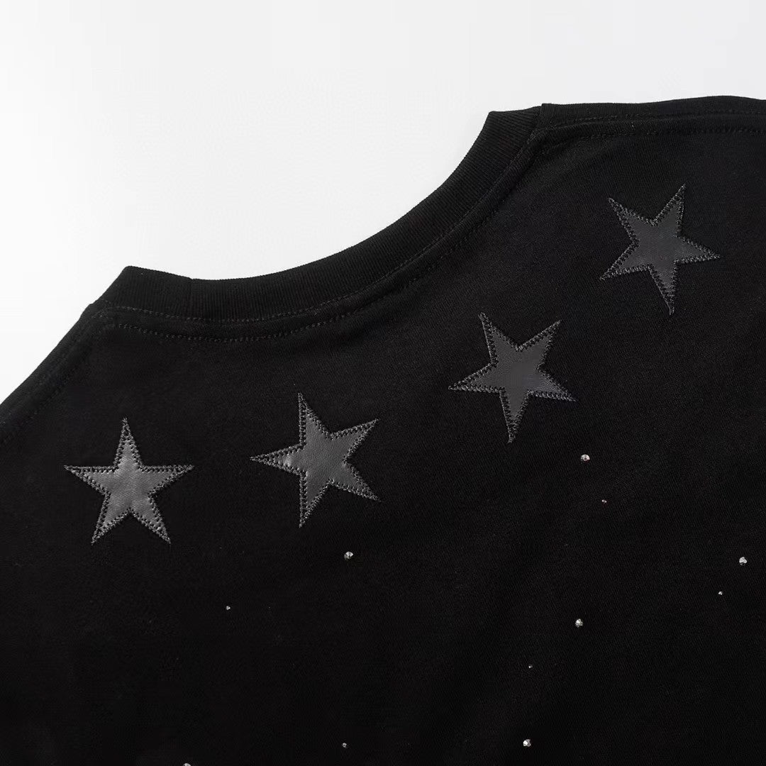 Chh Chrome Hearts T Shirts  Star Hot Diamond Short-sleeved T-shirt