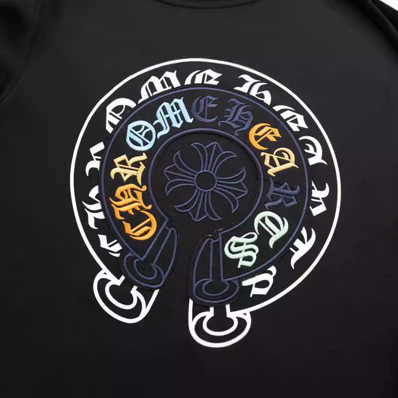 CHH Chrome Heart T Shirts Horseshoe Patch Embroidery Short Sleeve T-Shirt