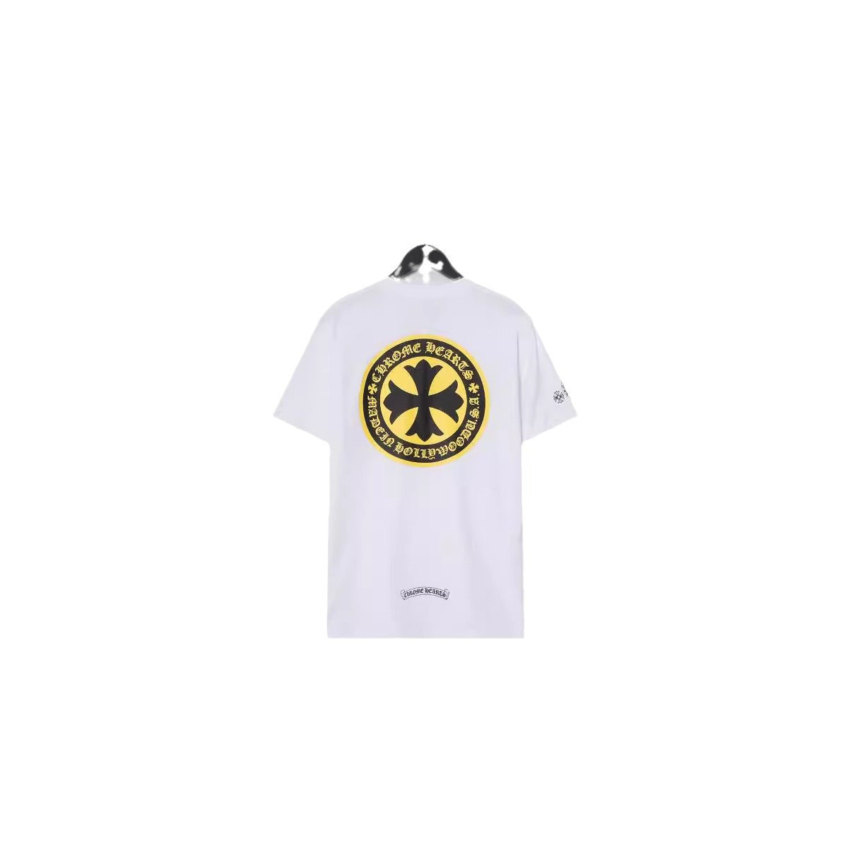 CHH Chrome Heart T Shirts Sanskrit Large Logo Cross Print Short Sleeve T-Shirt