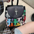 Chh Chrome Heart Leather Bag Cowhide Ladies Backpack Mini Backpack