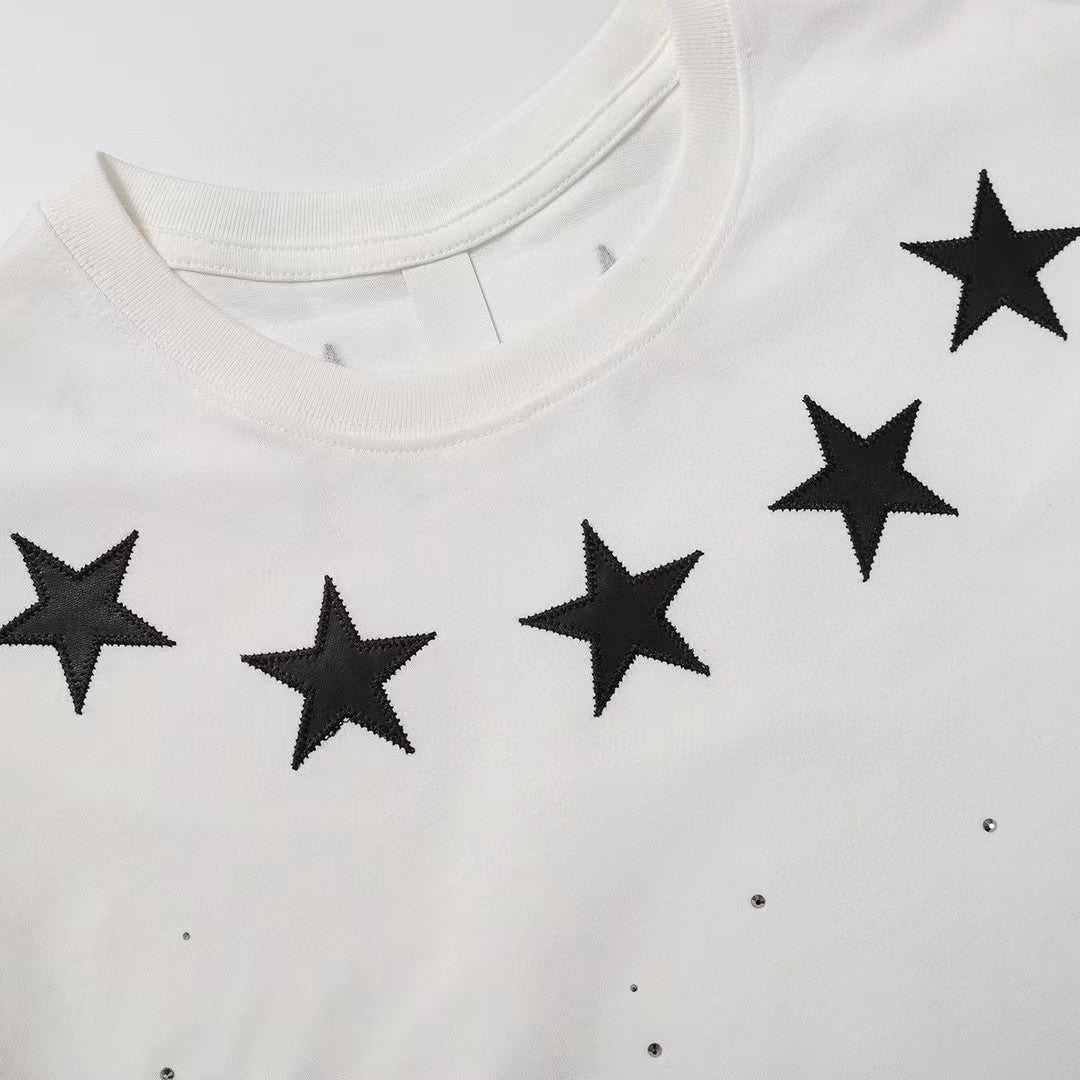Chh Chrome Hearts T Shirts  Star Hot Diamond Short-sleeved T-shirt