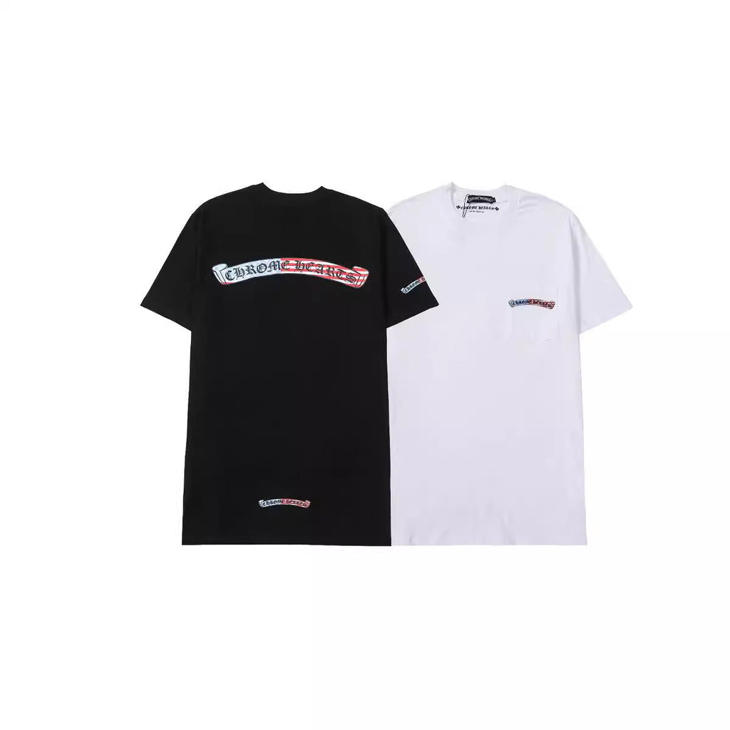 CHH Chrome Heart T Shirts Color Scroll Tiger Head Pattern Short Sleeve T-Shirt